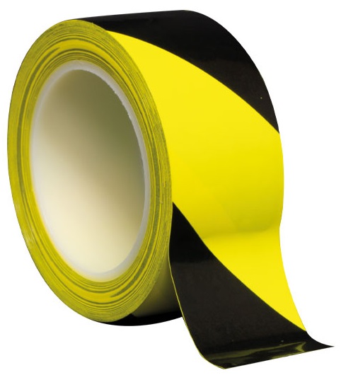 Fita Adesiva de Aviso/Sinaliza??o (Amarelo/Preto) - 33 metros