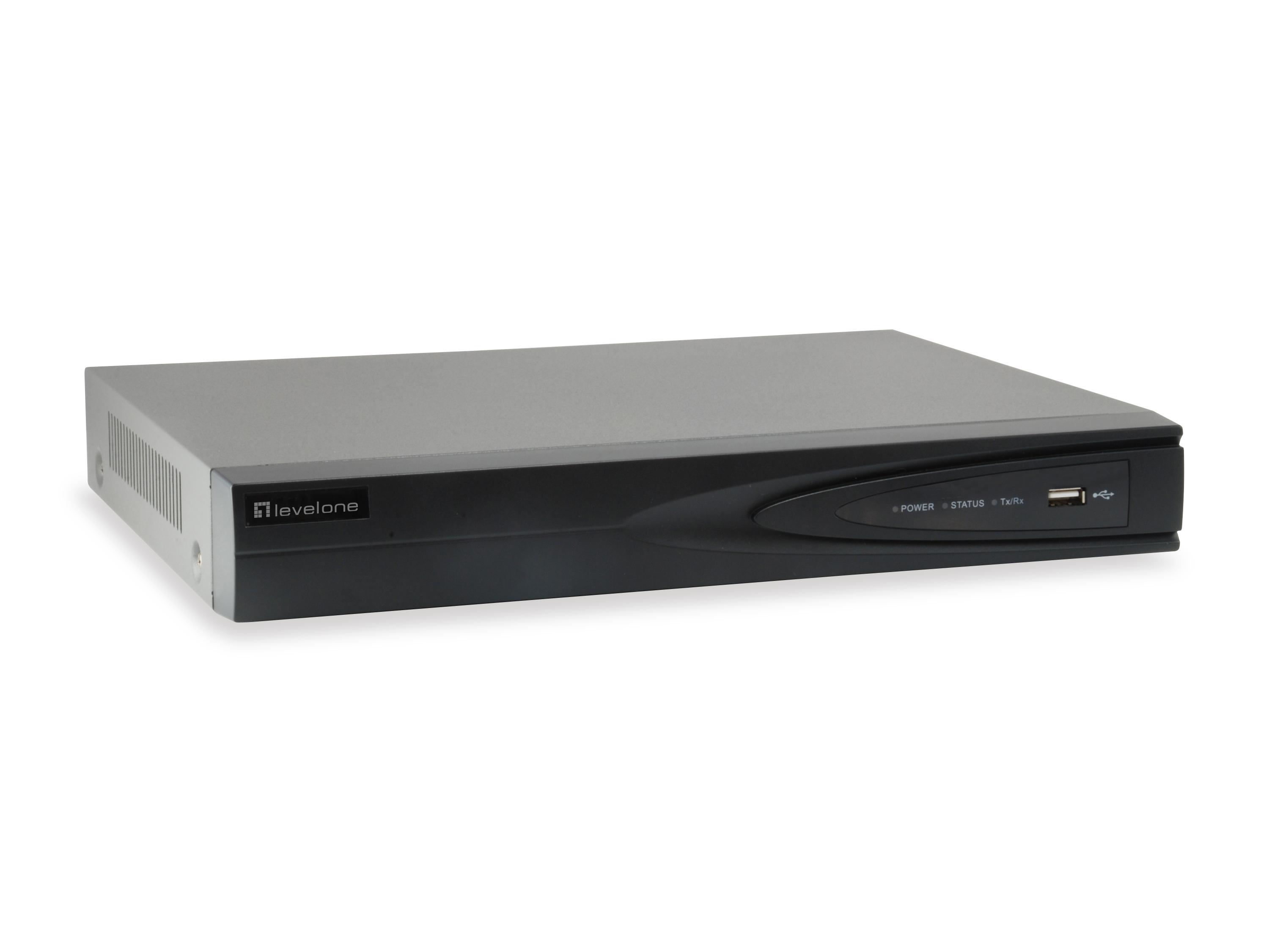 Gravador LEVEL ONE 4 - Channel PoE Network Video, 4 PoE Outputs, H.265/264 NVR - 0504