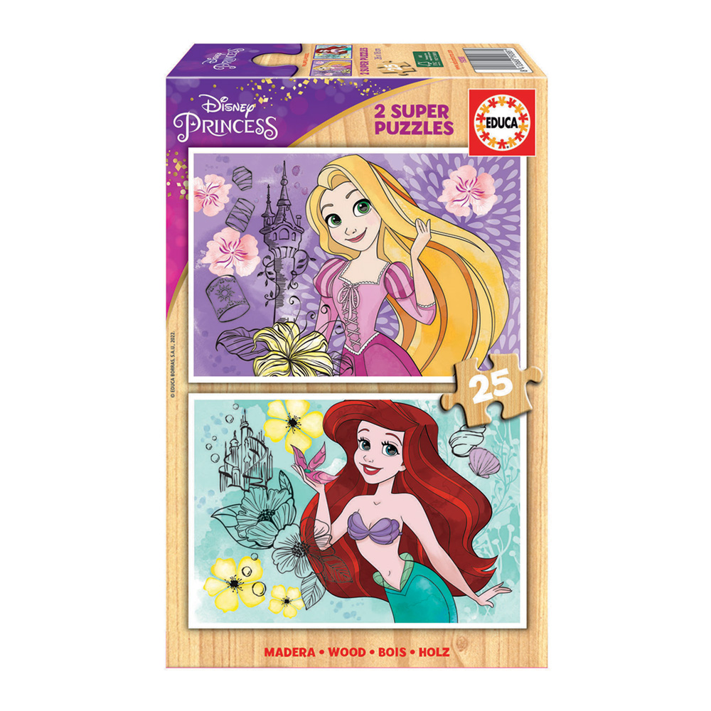 Comprar Puzzle Educa Princesas Disney de 2 x 25 Peças de madeira