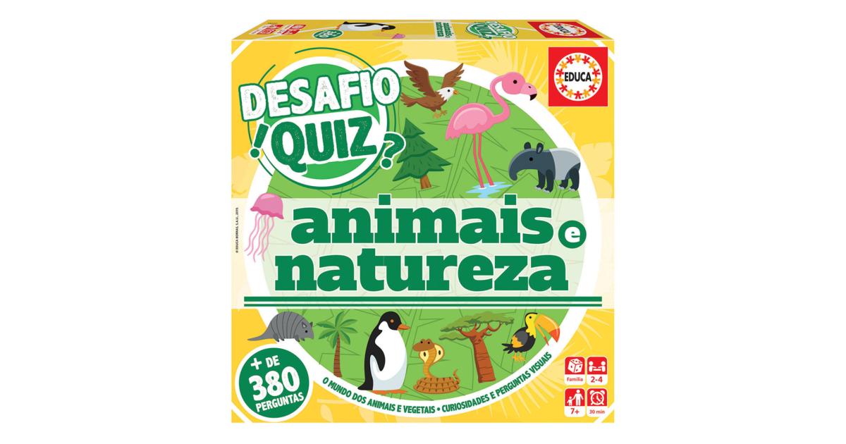 Jogo Desafio Quiz – Descobrir Os Animais e a Natureza, Idade 7+