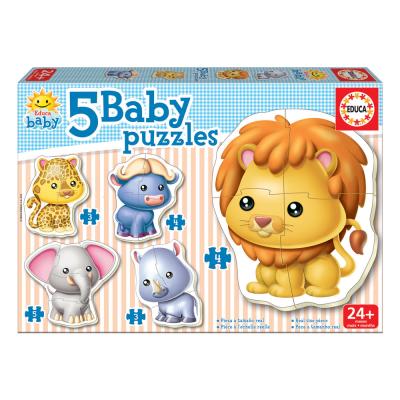 5 Baby Puzzles Animais Selvagens