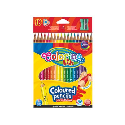 Triangular Coloured Pencils 18 Colours + Sharpener