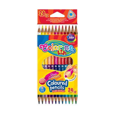 Triangular Coloured Pencils 12 Pcs / 24 Colours