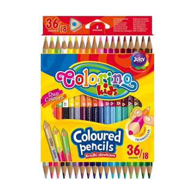 Triangular Coloured Pencils 18 Pcs / 36 Colours