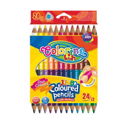 Jumbo Triangular Coloured Pencils 12 Pcs / 24 Colours