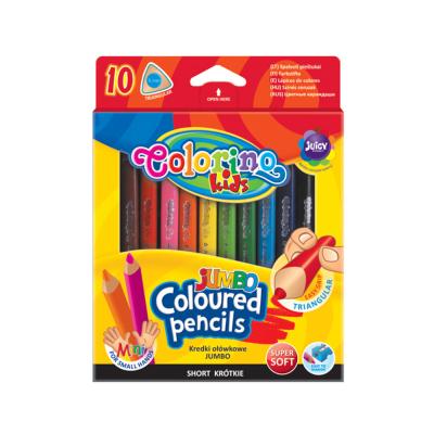 Jumbo Triangular Coloured Pencils 8.9 Cm 10 Colours