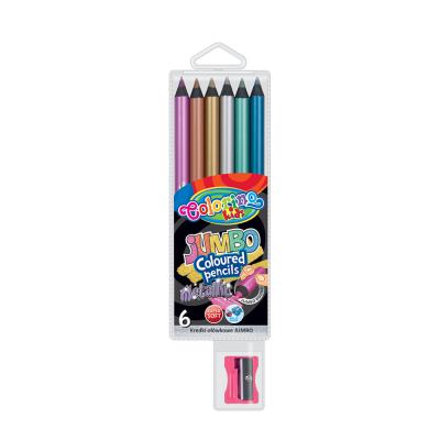 Jumbo Round Coloured Pencils 6 Metallic Colours
