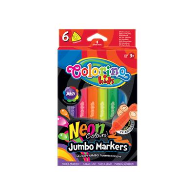 Marcadores Jumbo Triangulares 6 Cores Neon