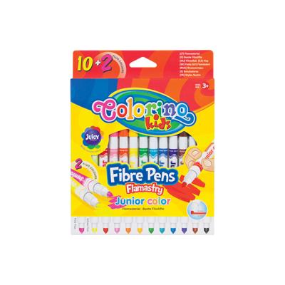Junior Fibre Pens 10 + 2 Fluo Colours