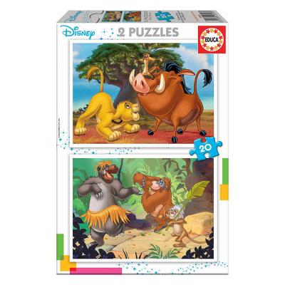 2x Puzzle 20 Disney Animais
