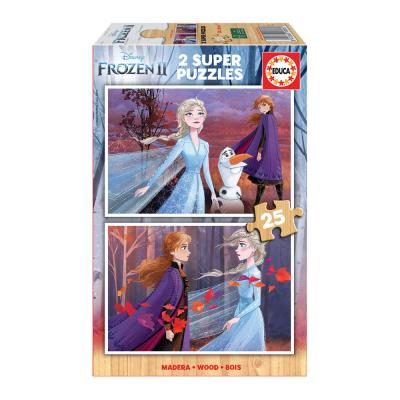 2x Super Puzzle 25 Wood Frozen 2