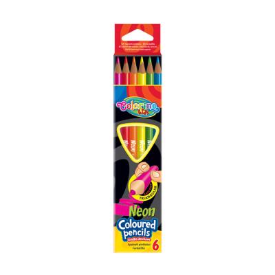 Neon Triangular Coloured Pencils 6 Colours