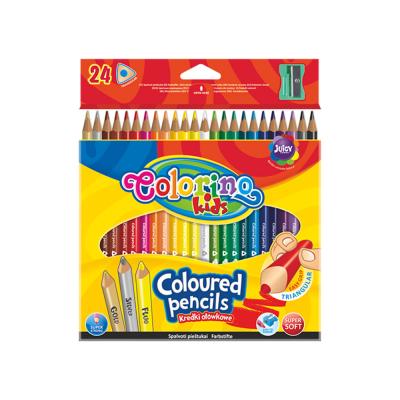 Triangular Coloured Pencils 24 Colours + Sharpener