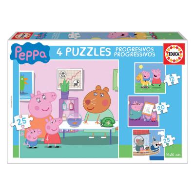 4x Progressive Puzzle Peppa Pig 12-25