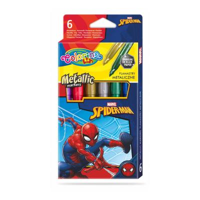 Caixa 6 Marcadores Metálicos Colorino Disney Spiderman