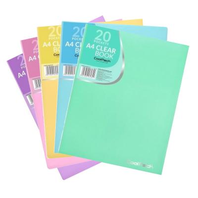 Clear Book A4/20 Pockets Pastel 5 Assort.