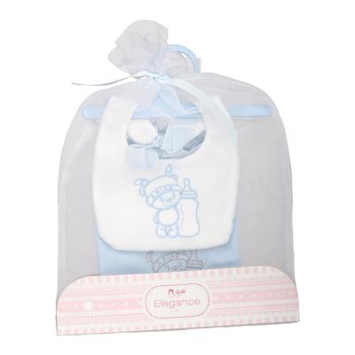 Set w/ 2 Blue and White Bow Bibs