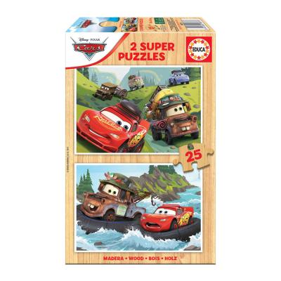 2x Wooden Super Puzzle 25 Cars