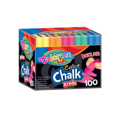 Dustless Coloured Chalk 100 Pcs