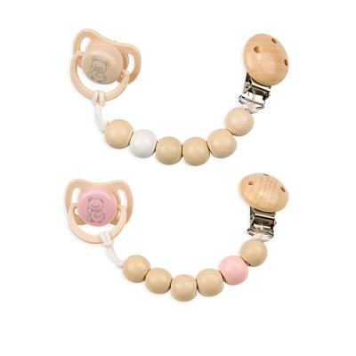 Arias Pacifier Set with Wood Chain 2 Assort.