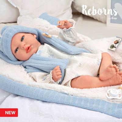 Arias Reborn 40 cm with Weight Martin Blue with Blanket