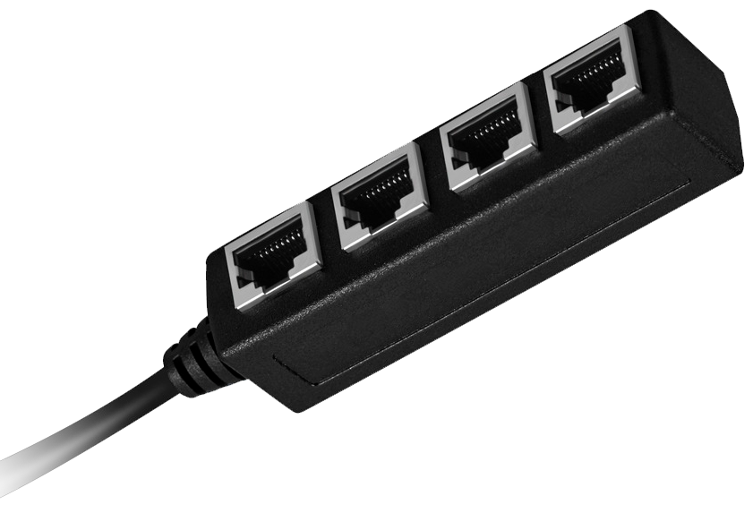 Hub RJ45 Male 4x RJ45 Female Castro Electrónica, Lda
