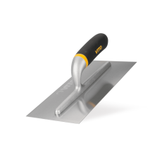 Plastering trowel with bi-material handle