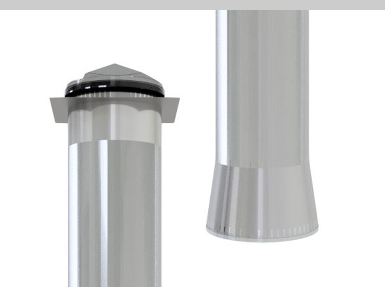 Esquema Composição: 
1x Kit Tubo Solar de diâmetro 750
2x extensão tubo reflector 1225 
1x Expansão TS de 530 para 1000
1x difusor Low Sphere 1000