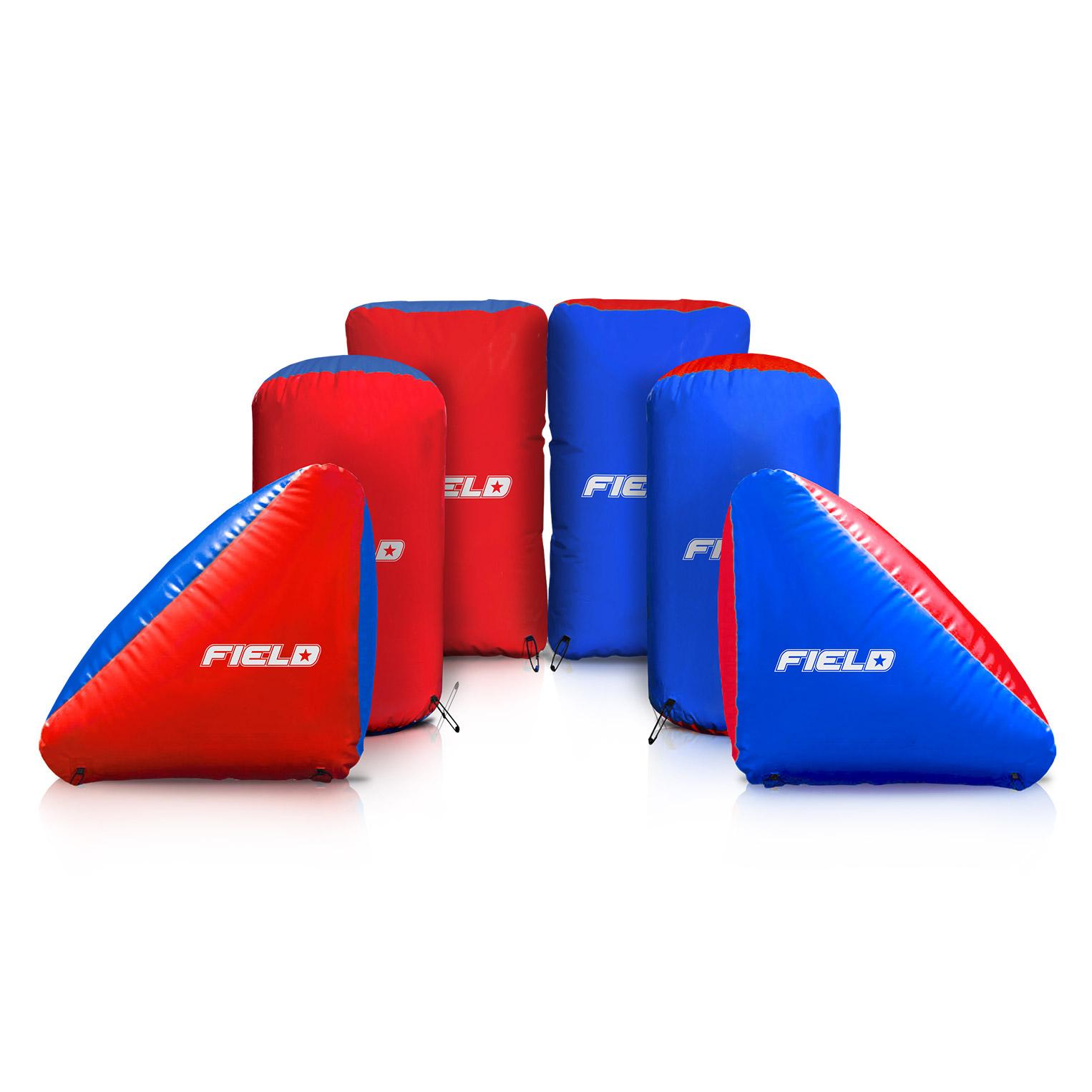 Field Low Impact Inflatable Bunkers Set of 6 Un Red/Blue
