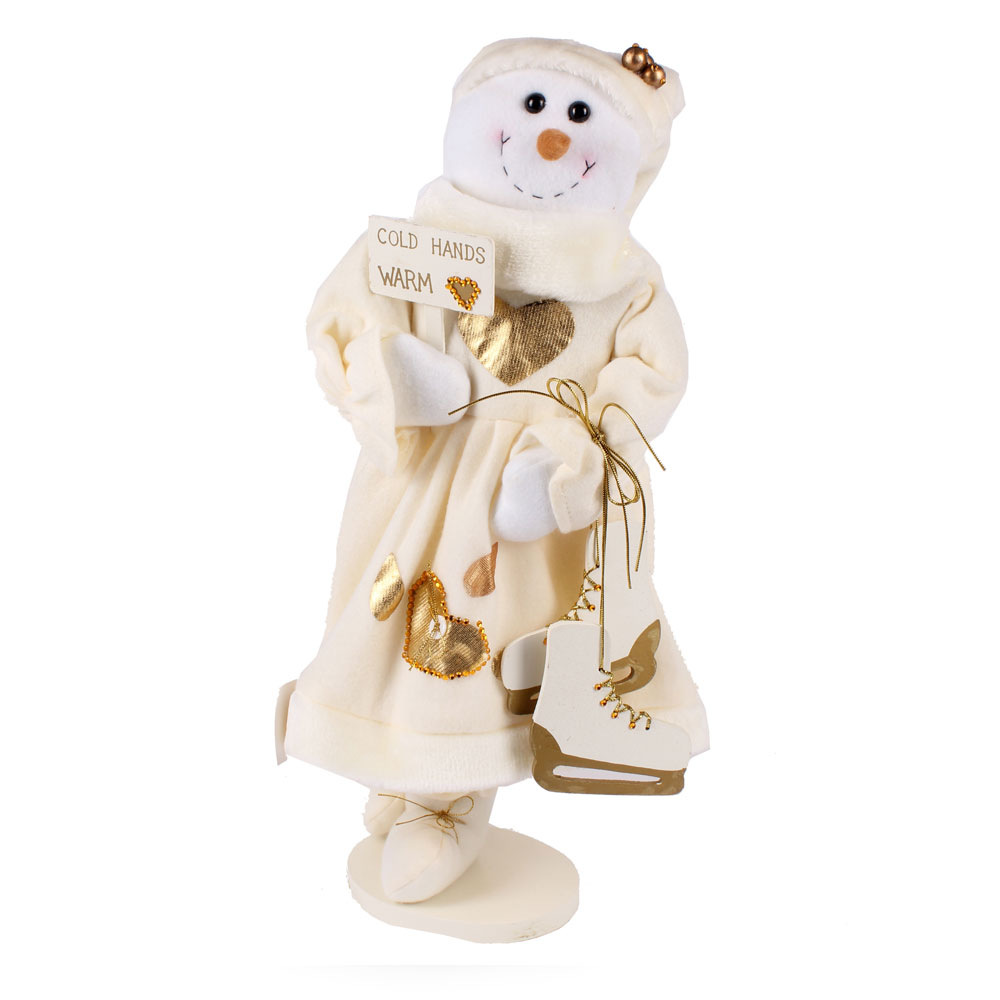 Muñeco de Nieve Decorativo con Soporte de Madera
