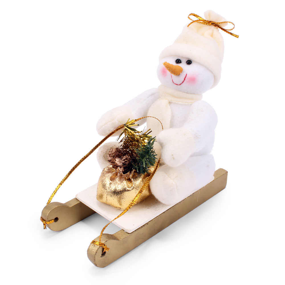 Muñeco de Nieve Decorativo con Trineo