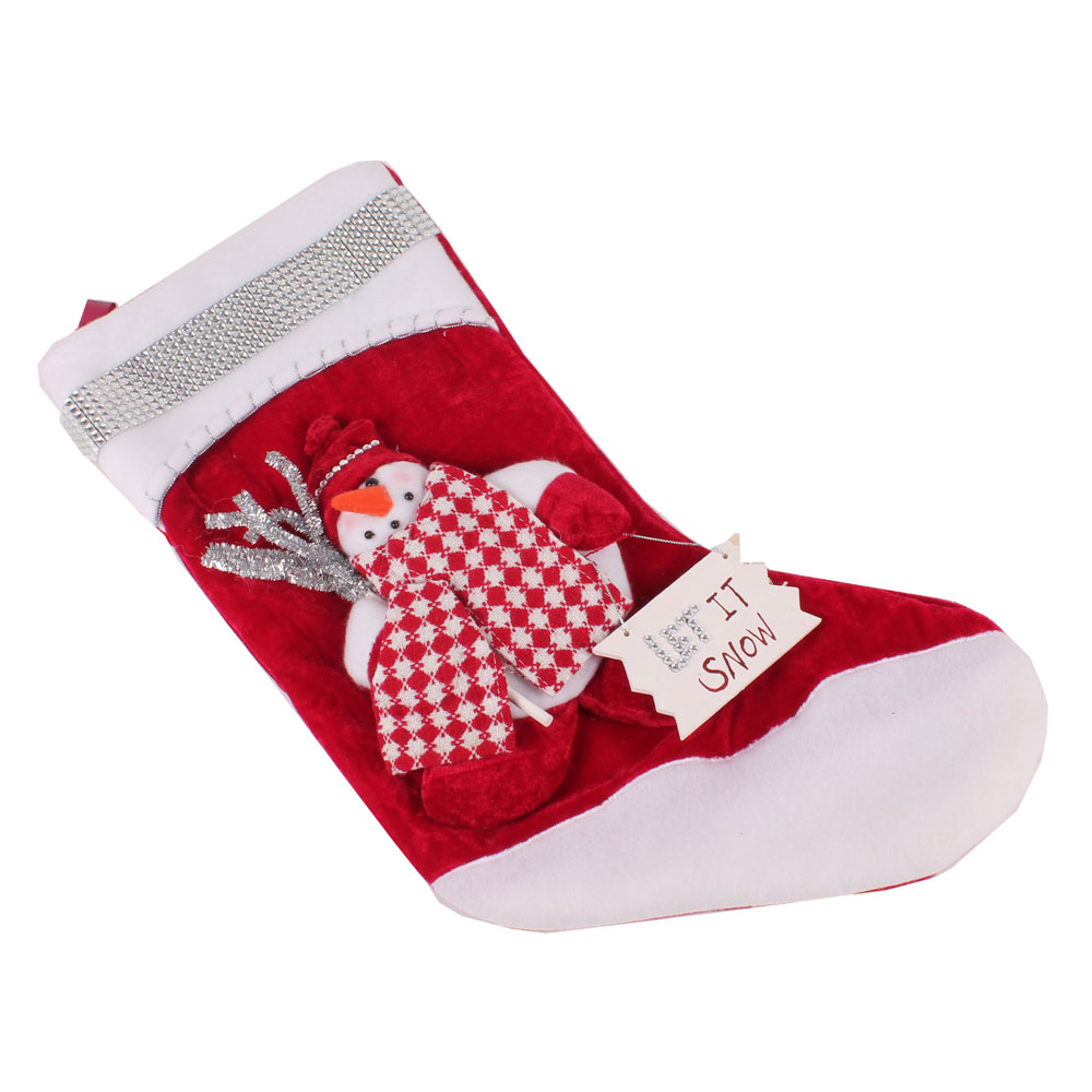 Decorative Christmas Stocking with Snowman
