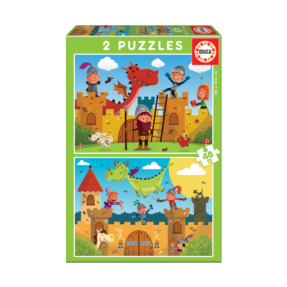 Puzzle Junior 2X48 Dragões e Cavaleiros