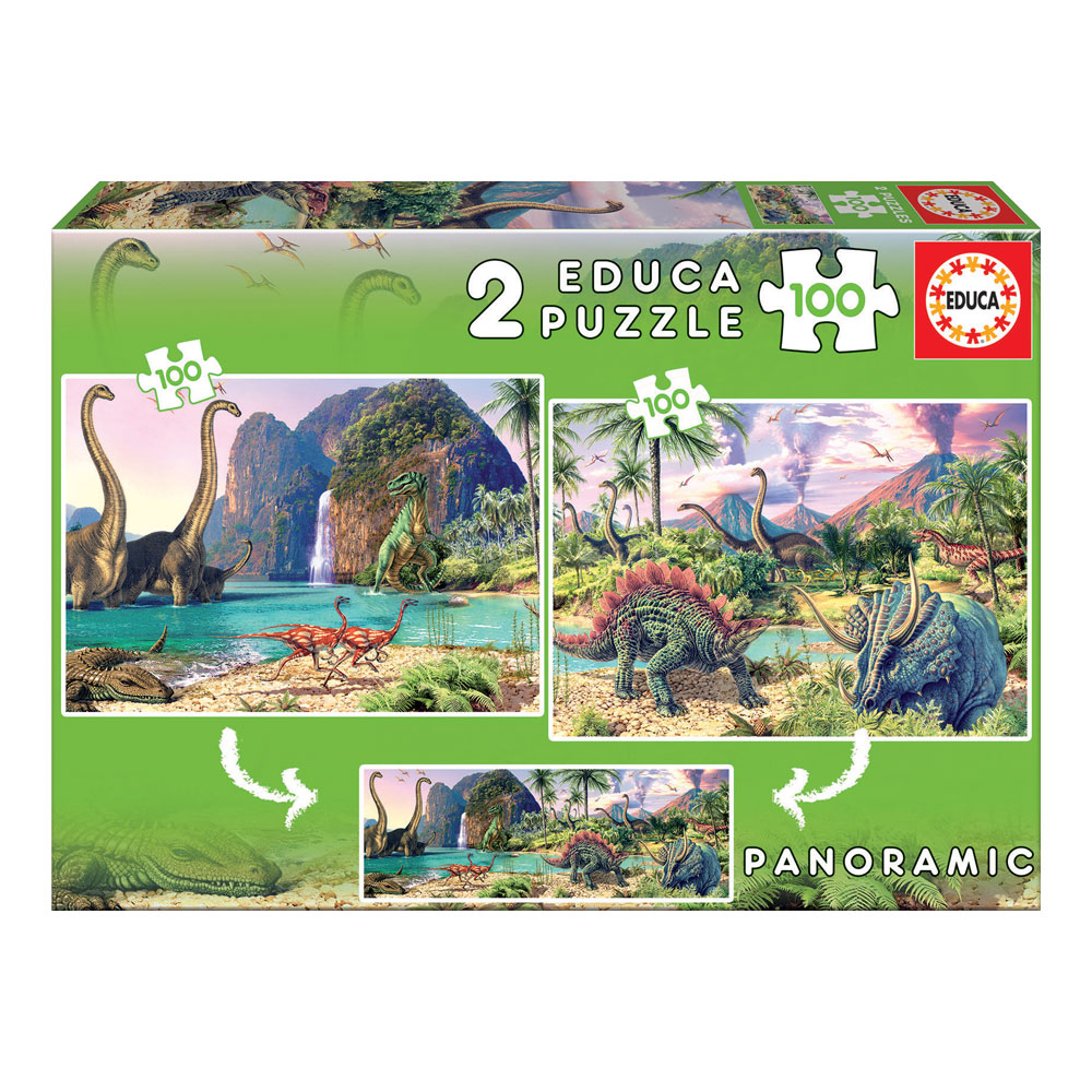 Junior Puzzle 2x100 Dino World