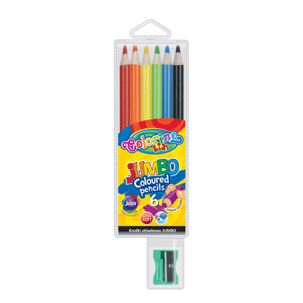 Jumbo Round Coloured Pencils 6 Colours