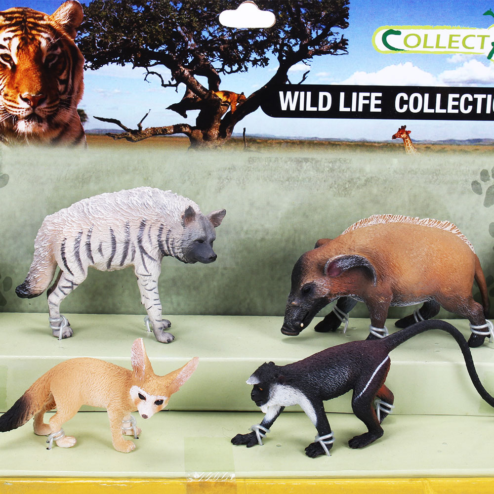 Collecta Set 4 Animais Selvagens (Hiena Listrada & Amigos)