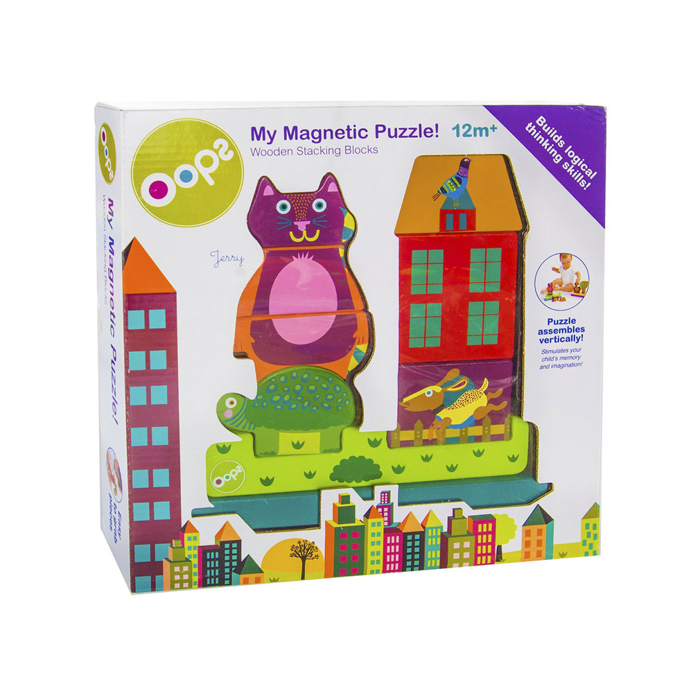 Oops Wooden Magnetic Puzzle 8/11 pcs City