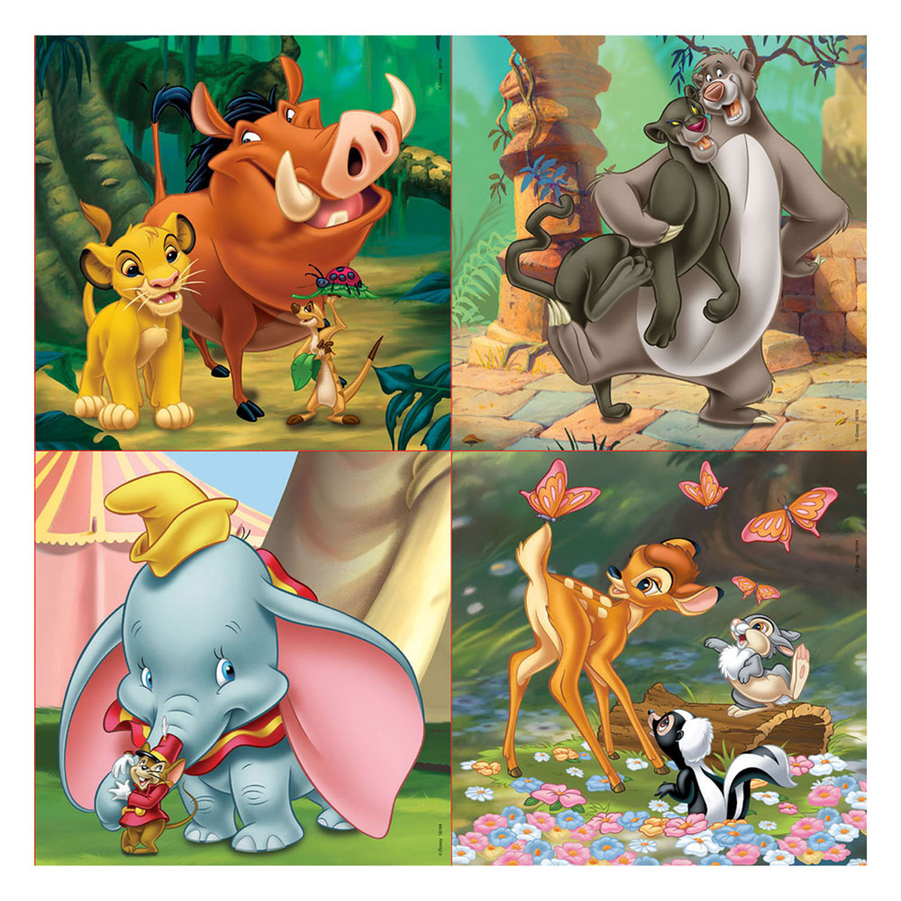 4x Progressive Puzzle Disney Animals
