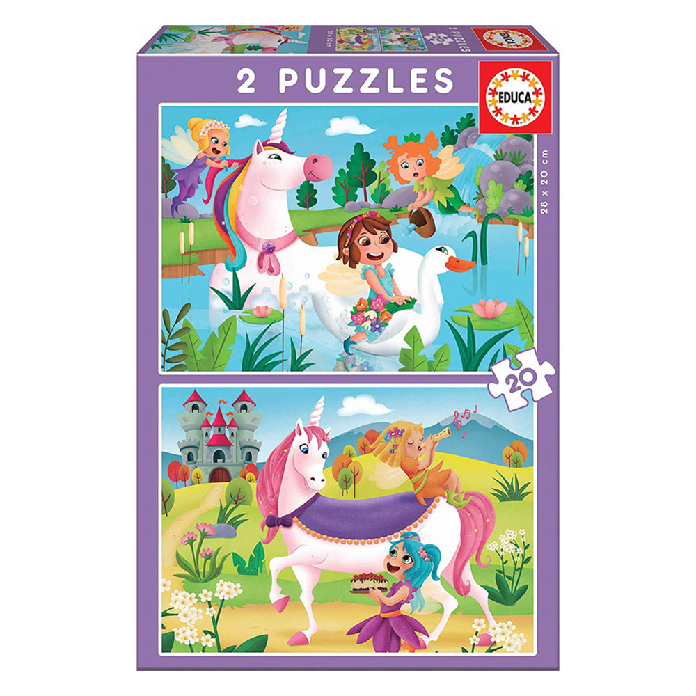 Puzzle Junior 2X20 Unicórnios e Fadas