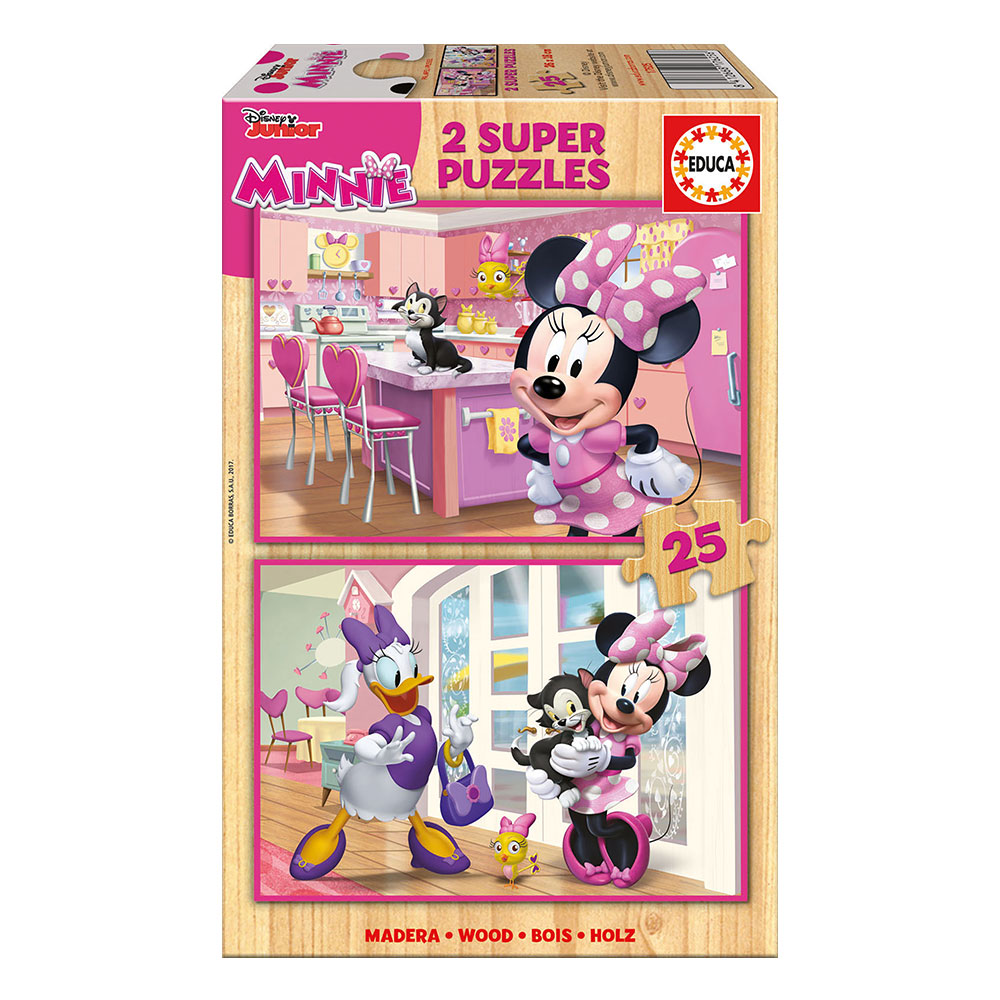 2x Super Puzzle de Madera 25 Minnie Happy Helpers