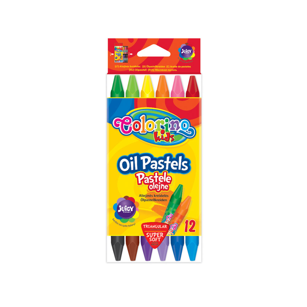 Triangular Oil Pastels 12 Colours