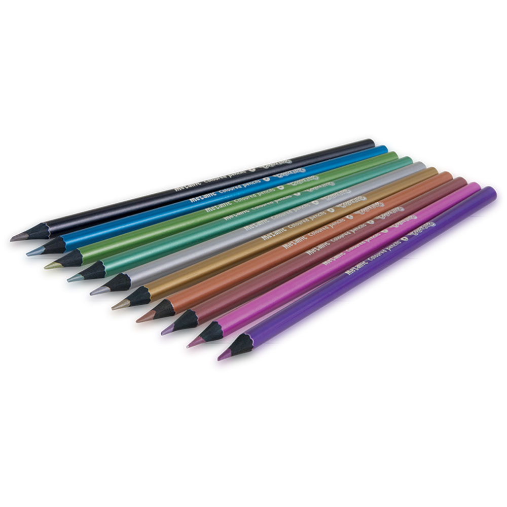 Metallic round coloured pencils 10 colours