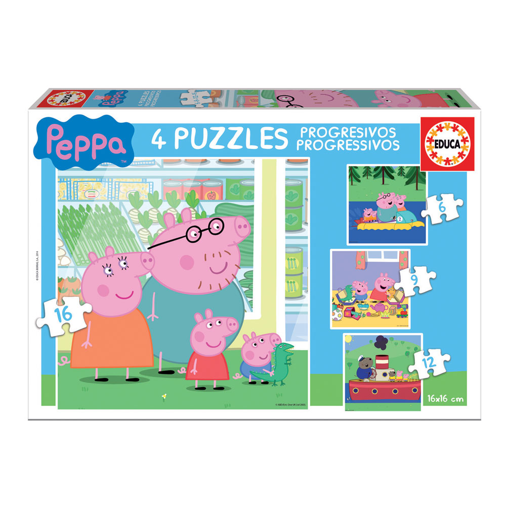 4x Progressive Puzzle Peppa Pig