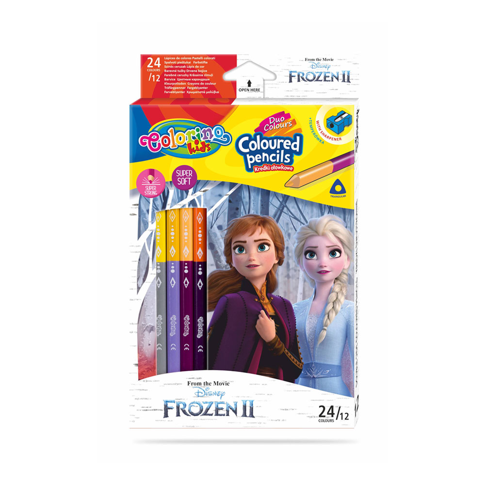 Caja 12 Lápiz 24 Colores Colorino Disney Frozen II