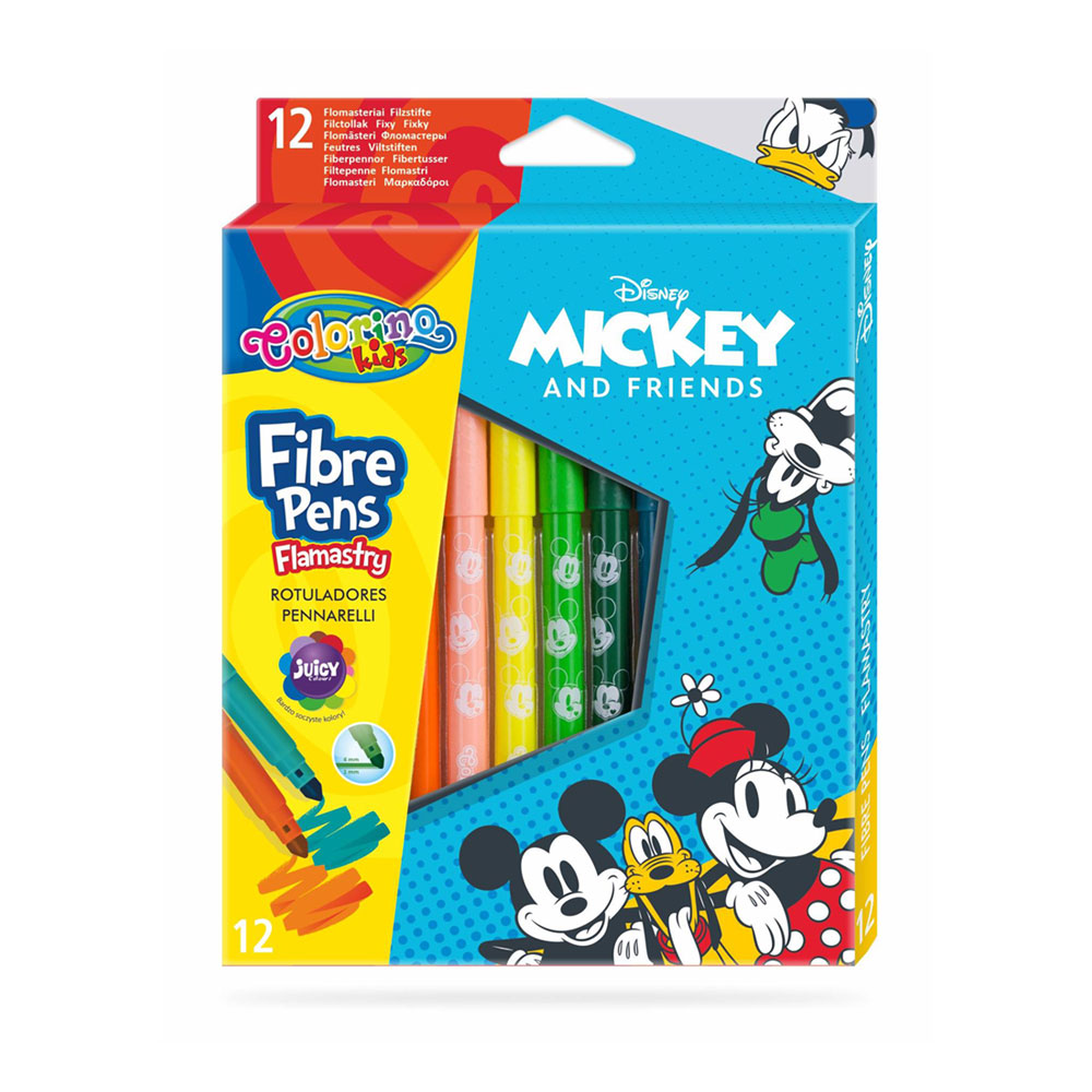 Caja 12 Rotuladores Cónicos Colorino Disney Mickey