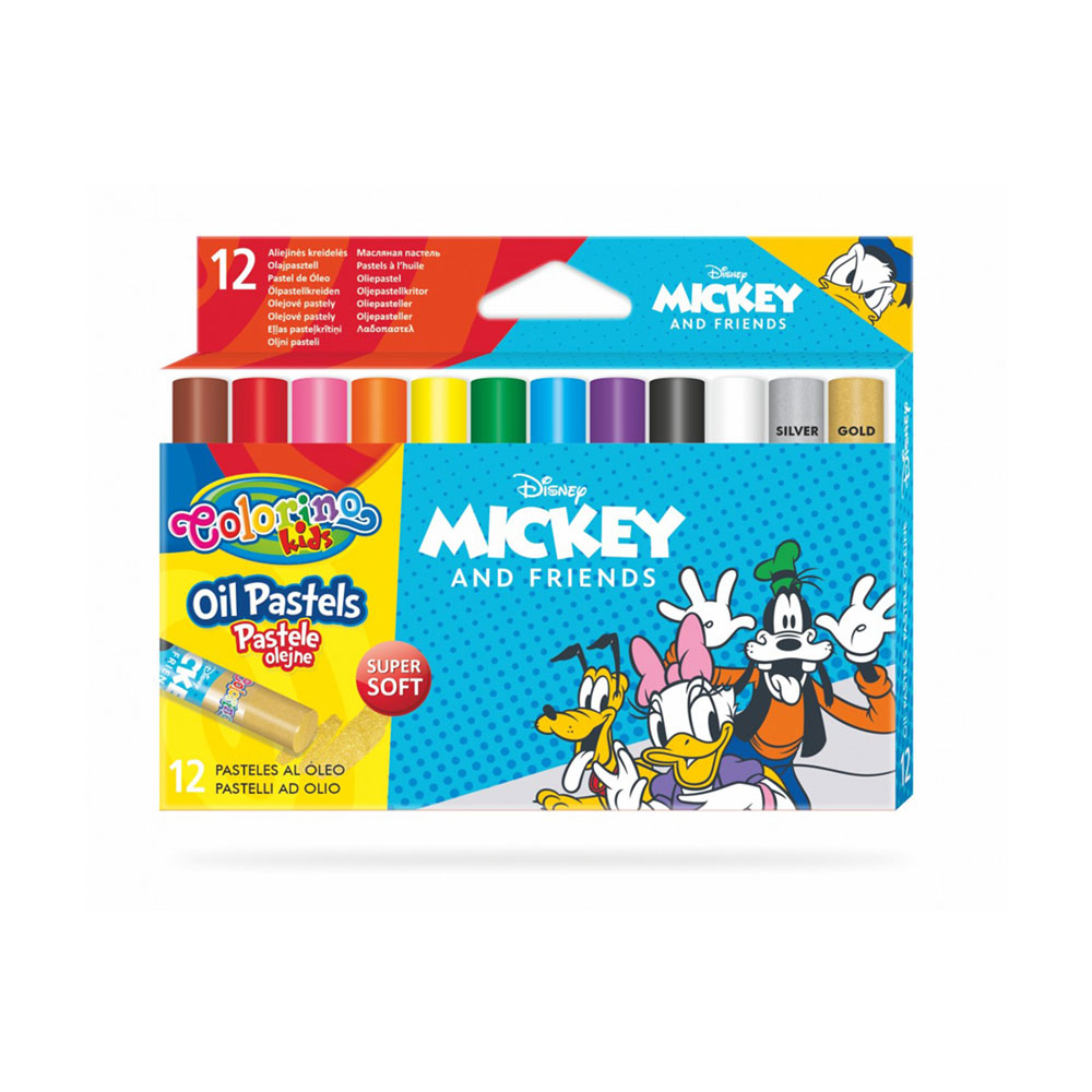 Caja 12 Colores Óleo Pastel Colorino Disney Mickey
