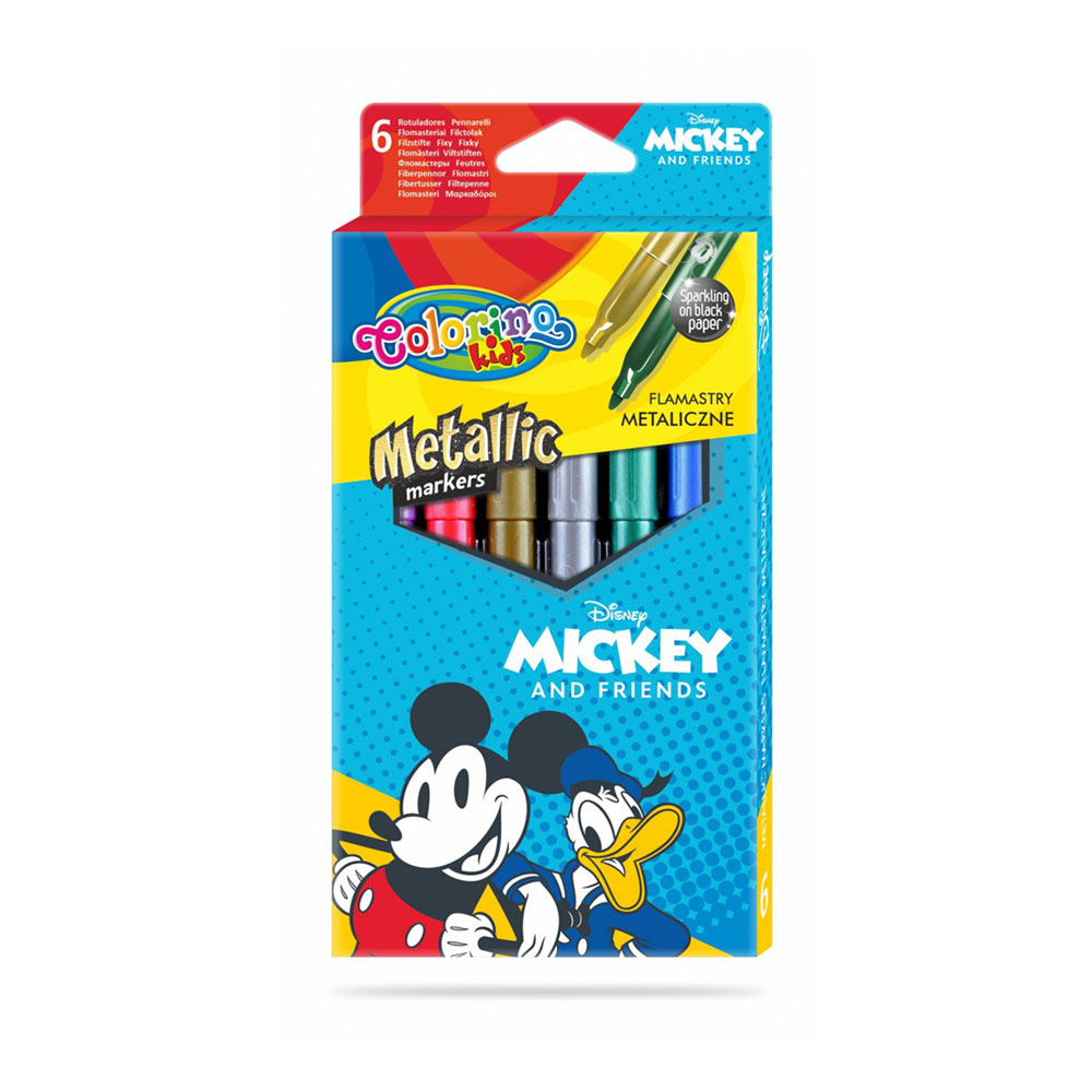 Caja 6 Rotuladores Metálicos Colorino Disney Mickey