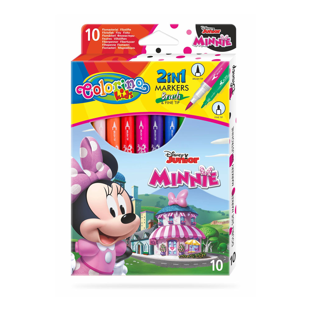 Caja 10 Rotuladores Duplos Colorino Disney Minnie
