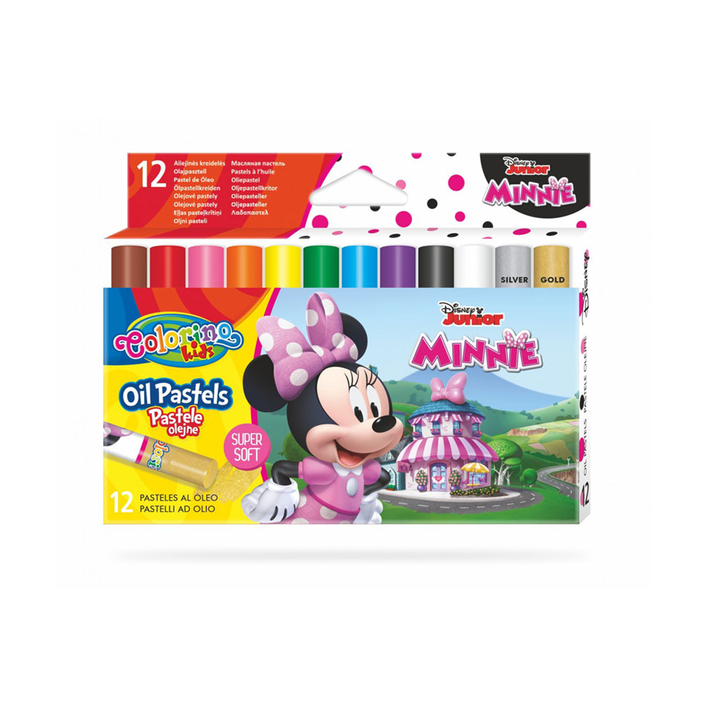 Caja 12 Colores Óleo Pastel Colorino Disney Minnie