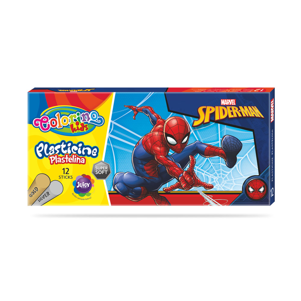 Caja 12 Colores Plastillina Colorino Disney Spiderman